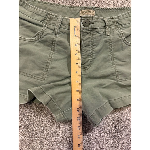 American Eagle Shorts Womens 10* Green Utility Button Fly Low Rise Cargo Chino* - Picture 5 of 9